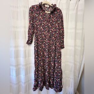 Maxi, floral, button-down dress